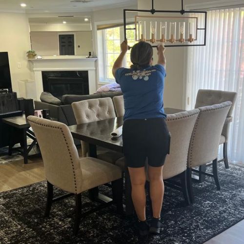 dining room cleaning Professional cleaning a dining room with high-quality service in Boston.