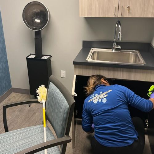 Professional cleaning a kitchen Professional cleaning a kitchen with eco-friendly solutions in Boston.