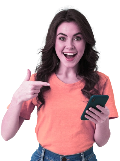 have a question Happy customer holding a phone with contact info for Excellence Cleaning Pro in Boston.